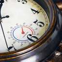 Sun Outdoor Clock with Thermometer - Silent Non-Ticking Retro Decorative Wall Clock, Waterproof for Patio, Garden, Pool, Bathroom, Kitchen - 13 Inch, Bronze