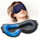 3D Cooling Gel 6oz Weighted Eye Mask for Sleeping & Screen Fatigue Relief, Ice Cold Compress Sleep Mask for Migraines, Headaches & Eye Strain, 100% Blocking Contour Eye Mask for Better Rest, Blue