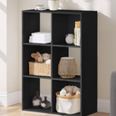6 Cube Storage Organizer, Bookshelf with 3 Removable Back Panels for Living Room, Bedroom, Home Office, Black