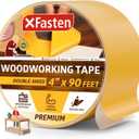XFasten Double Sided Woodworking Tape 4 Inches x 90 Feet, Residue-Free and Removable Double Sided Wood Mounting Boards, Masking Tape for Wood Template, MDF, Metal, Edge Banding, Routing, Anchoring