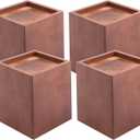 SINJEUN 4 Pack 4 Inch Natural Solid Wood Bed Risers, Square Wood Furniture Lifters, Wood Extenders Stilts for Table, Sofa, Armchairs, Cabinets