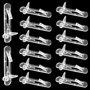 Litoexpe 40 Pieces Plastic Locking Shelf Pins, Shelf Support Pegs Clear Book Shelve Holder Kitchen Cabinet Shelf Clips, 1/4 Inch Peg x 13/16 Inch Thick Shelf