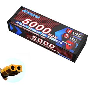 AMORIL 11.1V 5000mah 3S Lipo Battery Pack with XT60 Plug for RC car and Truck (1 pc)