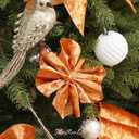 MAYREEL 4 Inch Cinnamon Crushed Velvet Ribbon Wired Extra Wide Burnt Orange Terracotta Christmas Ribbon for Autumn Fall Decorations Halloween Wreaths Tree Toppers Gift Wrapping 10 Yards