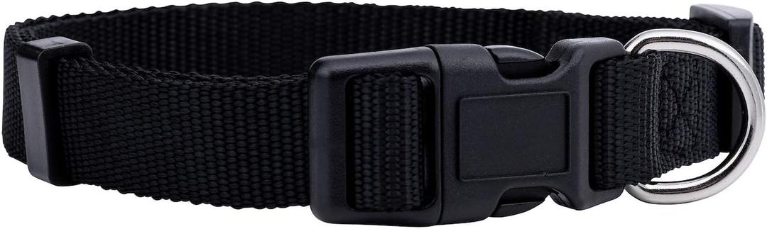 Native Pup Basic Nylon Dog Collar, Adjustable for Small pet and Puppies Accessories, Cute Colors for Male, Female, boy, Girl, Puppy (Small, Black)