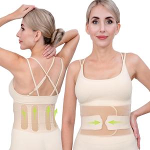 Back Brace for Men Lower Back, Ultra-Thin Back Support for Women, Lightweight Breathable Lumbar Support Pain Relief for Sciatica, Scoliosis, Herniated Disc (M) (Beige)