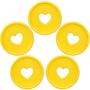 1.4inch/35MM 33PCS Planner Discs for Discbound Notebook System Heart Plastic Book Binding Disc Binder Ring Expander(Yellow Heart,1.4inch/35MM)