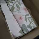 Anibedding 7Pieces Floral Queen Size Comforter Set, Garden Plant Style Bed in a Bag Pink Flower Bedding Comforter Set with Pillow Case for Bedroom