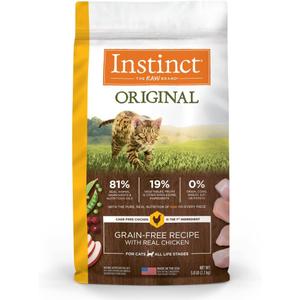 Instinct Original Dry Cat Food, Raw Coated Kibble, High Protein, Grain Free Recipe - Real Chicken, 5 lb. Bag (EXP 11/17/26)