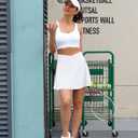 LouKeith Tennis Skirts for Women Pleated Crossover High Waisted Athletic Workout Golf Skorts Skirts with Shorts Pocket (White, M)