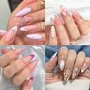 UNA GELLA Medium Almond Gel Nail Tips Half Matte 312pcs Almond Gel Nails No C Curve Clear False Fake Nails Effective Nail Extensions for DIY Art Salon-Level Press On Nails, 12 Sizes