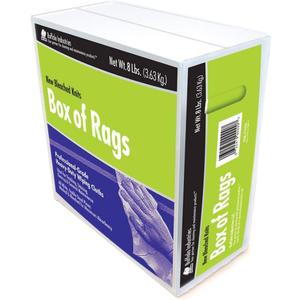 Buffalo Industries (60200) New White Bleached Knit Rags, 1 lb. box - All-Purpose Wiping, Cleaning, Polishing, Medium-Weight T-shirt Material, Washed and Bleached for Super Absorbency and Low-Linting