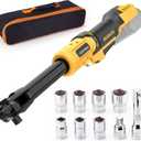 3/8" Cordless Ratchet Wrench, Compatible with DEWALT 20VMAX Battery, 80Ft-Lbs(108N.m) Brushless Ratchet Wrench with Variable Speed Trigger, 3/8" to 1/4" Adapter, 3" Extension Bar(Tool Only)