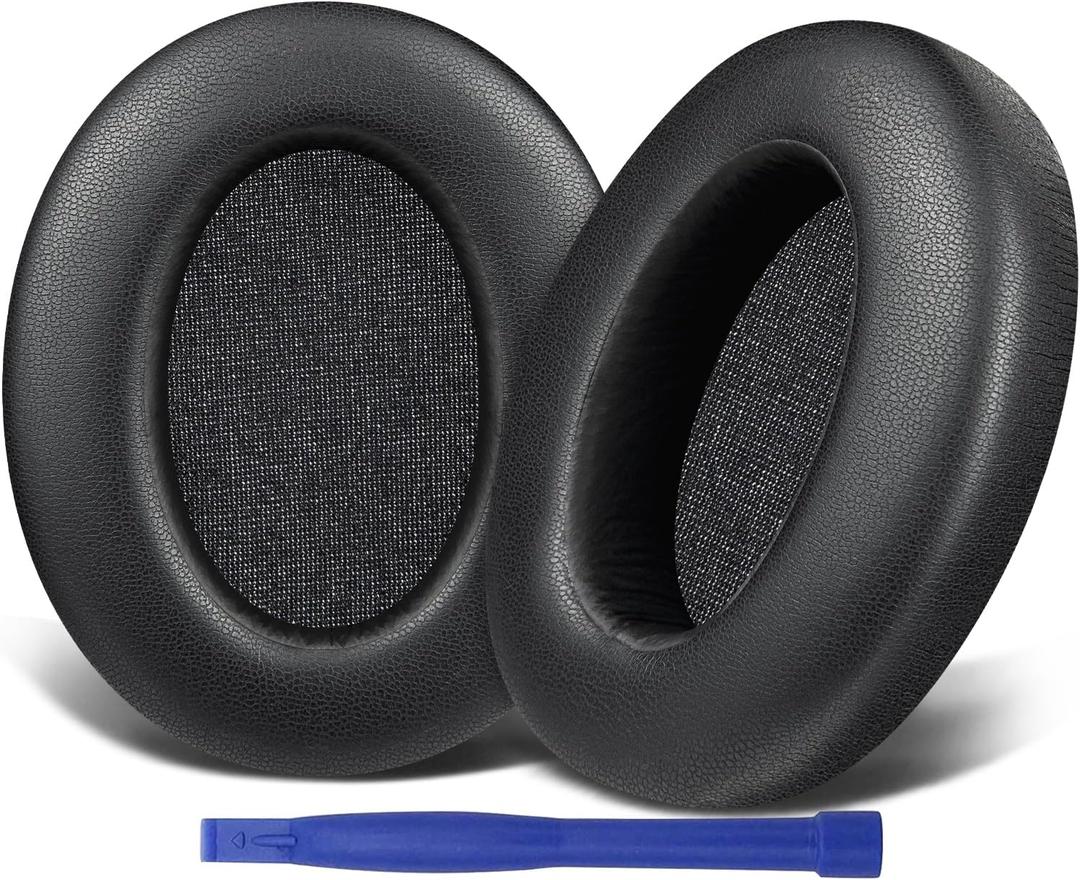SOULWIT Earpads Cushions Replacement for Sony WH-XB910N Extra Bass Headphones, Ear Pads with Soft Protein Leather, Noise Isolation Foam - Black