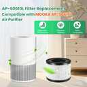 2 PACK AP-S0610L Replacement Filter Compatible with MOOKA AP-S0610L Air Purifier, 3-in-1 H13 True HEPA High-Efficiency Activated Carbon Filter for Home Large Room