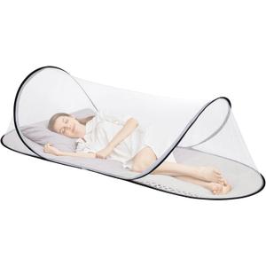 78.7 x 31.5 x 23.6 Inch Large Pop Up Mosquito Net, Collapsible Portable Mosquito Tent, Suitable for Adult Baby Bedroom, Outdoor Camping Use (White)