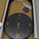 Driini Modern Pendulum Wall Clock - Black and Gold Decorative Wall Clock with Pendulum - Modern Minimalist Metal Wall Clock for Living Room Décor - Silent Battery Operated Wall Clock