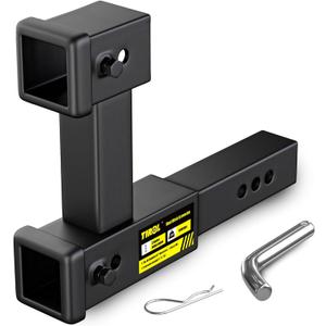 Tirol 2 inch Hitch Extender,Dual Hitch Extension Fits for 2 Receiver Extends Adjustable Max Length to 10,Fits All Standard 2" Receivers for Cargo Carrier Bike