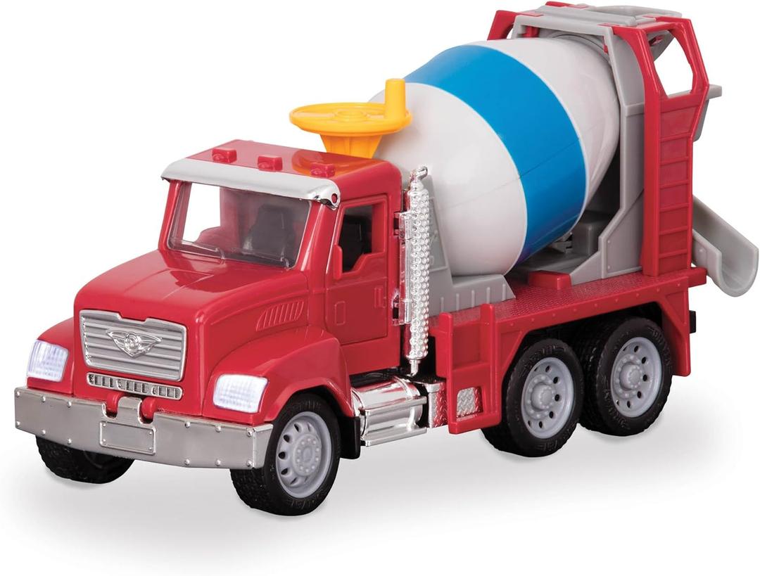 Driven by Battat 7-Inch Cement Truck Toy with Lights & Sounds, Movable Parts, Construction Vehicle for Boys & Girls, Durable Design, Realistic Details 3+ Years Toy for Kids