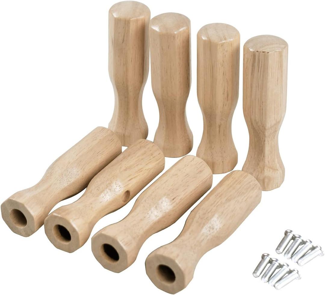 Soccer Table Handles, 5/8 inch Wooden Foosball Handle Grip, 8 Pack (OAK)