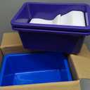 Zonon 12 Pcs Plastic Cubby Storage Bins Classroom Cubby Organization Storage Containers with 1 Pack Self Adhesive Labels Bin for Office Library School Home(Rainbow Color)