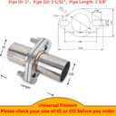Exhaust Flange Bolts Quick Fix Repair Pipe Kit w/Gasket & Hardware, 2'' Inch ID 2 Bolts T304 Stainless Steel Universal Flange Replacement Kit
