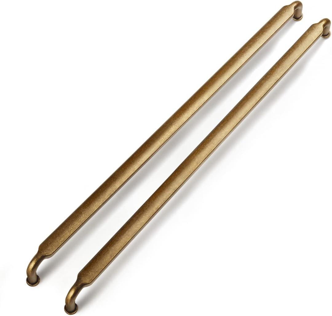 Goo-Ki 6 Pack 12-3/5 Inch 320mm Hole Center Cabinet Pulls Antique Brass Zinc Alloy Kitchen Drawer Pulls Drawer Handles 13.05 Inch Length 2202-GT-320