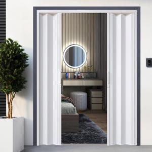 NeatiEase Accordion Door 60x80, Portable Interior PVC Folding Door, Bifold Closet Doors with Latch, Handle, Mounting Hardware