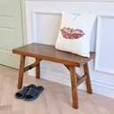 FUIN 30" Solid Wood Farmhouse Bench - Rustic Entryway, Living & Dining Room Seating, Natural Finish, 30 inchD x 17 inchH x 13.1 inchW
