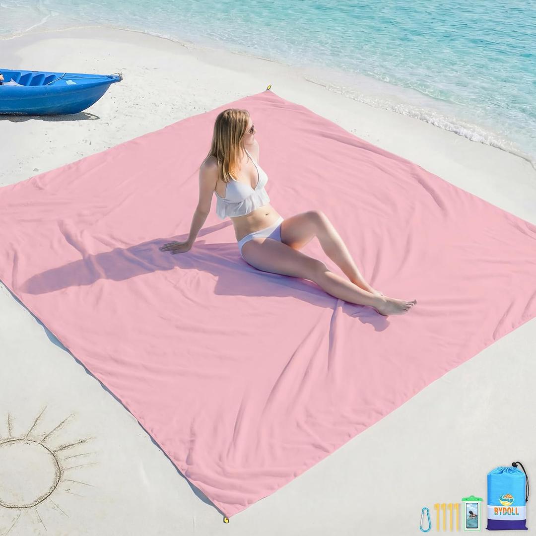 BYDOLL Beach Blanket 10'X9' Waterproof Sandproof Suits1-8 Adults Oversized Lightweight Large Blanket Picnic Mat for Beach Sand Free Travel Camping Hiking Picnic