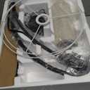 Seaside village Arc Floor Lamps for Living Room, Modern Standing Lamp with Adjustable Hanging Drum Shade, Tall Pole Lamp with Foot Switch, Over Couch Arched Reading Light for Bedroom, Office (Black)