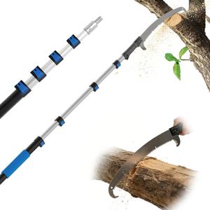 Manual Pole Saw for Tree Trimming, 26FT Telescoping Extension Pole Tree Pruner with 24" Blade, Hand Pole Saw for Cutting High Branches, Detachable Pruning Saw for Garden Yard Maintenance
