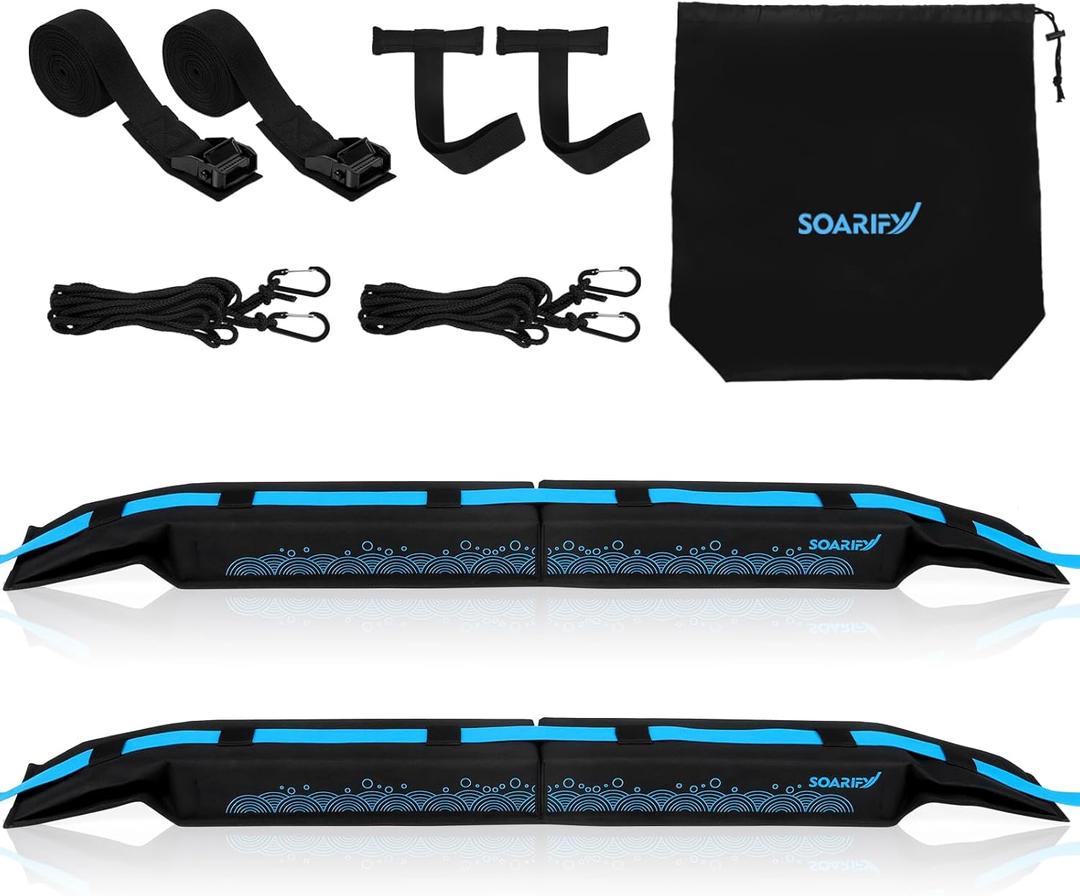 Universal Car Soft Roof RackRoof Pads Luggage Carrier for Kayak, Surfboard SUP, Canoe Include Storage Bag, 2 Quick Loop Strap, 2 Tie Down Rope, and 2 Heavy Duty Tie Down Straps