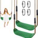 BeneLabel 2 Packs 220LB Capacity Swing Seat Set with Adjustable Length Rope 50 to 80 inch Green Swingset Swings Heavy Duty Playground Swing Set Seats for Outdoor Indoor