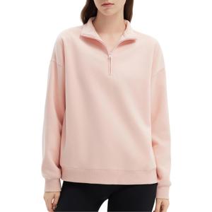 SUUKSESS Sweatshirts for Women Zipper Hoodies Fall Fashion Pullover Long Sleeve Shirts 2025 Outfits Clothes (X-Small, Light Pink)