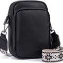 Small Crossbody Bags for Women Trendy,Vegan Leather Cell Phone Purse Crossbody Handbag Purse with Built in Wallet (Black)