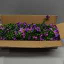 Artificial Hanging Flowers for Outdoors, 4 Pack Fake Hanging Plant for Spring Summer Decor, UV Resistant Faux Silk Flower for Planter Front Door Porch Patio Yard Garden (Double Purple)