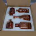 Glass Bud Vase Set of 5, Amber Small Flower Vases for Centerpieces in Bulk, Mini Vintage Vase for Rustic Wedding, Home,Table Decoration