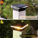 MAGGIFT 6 Pack Solar Post Lights, 15 Lumen Outdoor Post Cap Light for Fence Deck or Patio, Solar Powered Caps, Warm White High Brightness SMD LED Lighting, Lamp Fits 4x4, 5x5 or 6x6 Wooden Posts