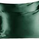 Yanibest Satin Pillowcase, Silk Pillow Cases for Hair and Skin with Zipper, Queen Pillow Cases Set of 2 for 20"x30", Exquisite Packaging for Women Men (Dark Green)