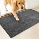 Dog Door Mat Indoor Entrance, 60" x 24" Absorbent & Quick-Drying Mud Rugs, Non-Slip Door Rugs for Entryway Indoor Washable, Soft Chenille Dog Mat for Muddy Paws