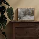 ARPEOTCY Framed Canvas Wall Art, Winter Landscape Christmas Decor, Living Room Snow Scenery Paintings Wall Decor, Home Bedroom Bathroom Vintage Decorations, Christmas Holiday Gifts, 12x16 Inch