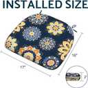 Outdoor/Indoor Chair Cushions with Ties, Waterproof All Weather Seat Cushions for Patio Furniture Home Garden Chair, Set of 2, 16x17 Inch, Bloom Medallion Cobalt