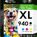 5-Star Compatible Replacement for 940xl. Works with OfficeJet Pro 8500 8500A A909a 8000 A809a A910a Printers. 4 Pack (Black, Cyan, Magenta, Yellow)