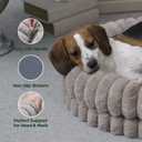 BALANCE Luxury Donut Dog Bed, 30 Inches Round Dog Bed Medium Size Dogs Washable, Orthopedic Calming Dogs Bed for Pets with Anti-Slip Bottom, Oatmeal