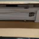 JSB 192-inch Extra Wide 30-inch Tall Dog gate with Door Walk Through,Full Matel Freestanding Round Tube Pet Gate for Halls Stairs, Puppy Safety Dog Fence with 4PCS Support Feet (White)