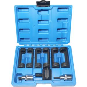 DPTOOL Strut Nut Socket 16mm 18mm 19mm 21mm 22mm 24mm with 12 Point 1/2" Drive Suspension Strut Spreader Socket Tool Suspension Strut Split Hub Steering Knuckle Spreader Tool 9pc Shock Absorber Tool