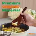 Riveira Set of 9 Premium Brown Bamboo Cooking Utensils - Bamboo Utensils for Cooking - Non-Toxic Utensils - Wooden Kitchen Set for Non-Stick Cookware