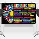 Nepnuser Hispanic Heritage Month Photo Booth Backdrop Latino Spanish Speaking Countries Flags School Classroom Decorations Indoor Outdoor Wall Decor-5.93.6ft