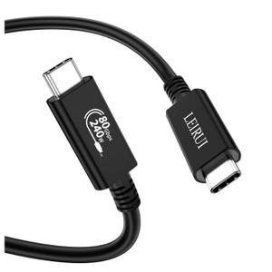 3 x LEIRUI Thunderbolt 5 Cable 80Gbps,Up to 120Gbps Bandwidth for 16K/Dual 8K Displays,240W USB C to USB C Cable Fast Charging Cable Compatible Thunderbolt 3/4, USB4,SSD, MacBook XPS,Dock,eGPU